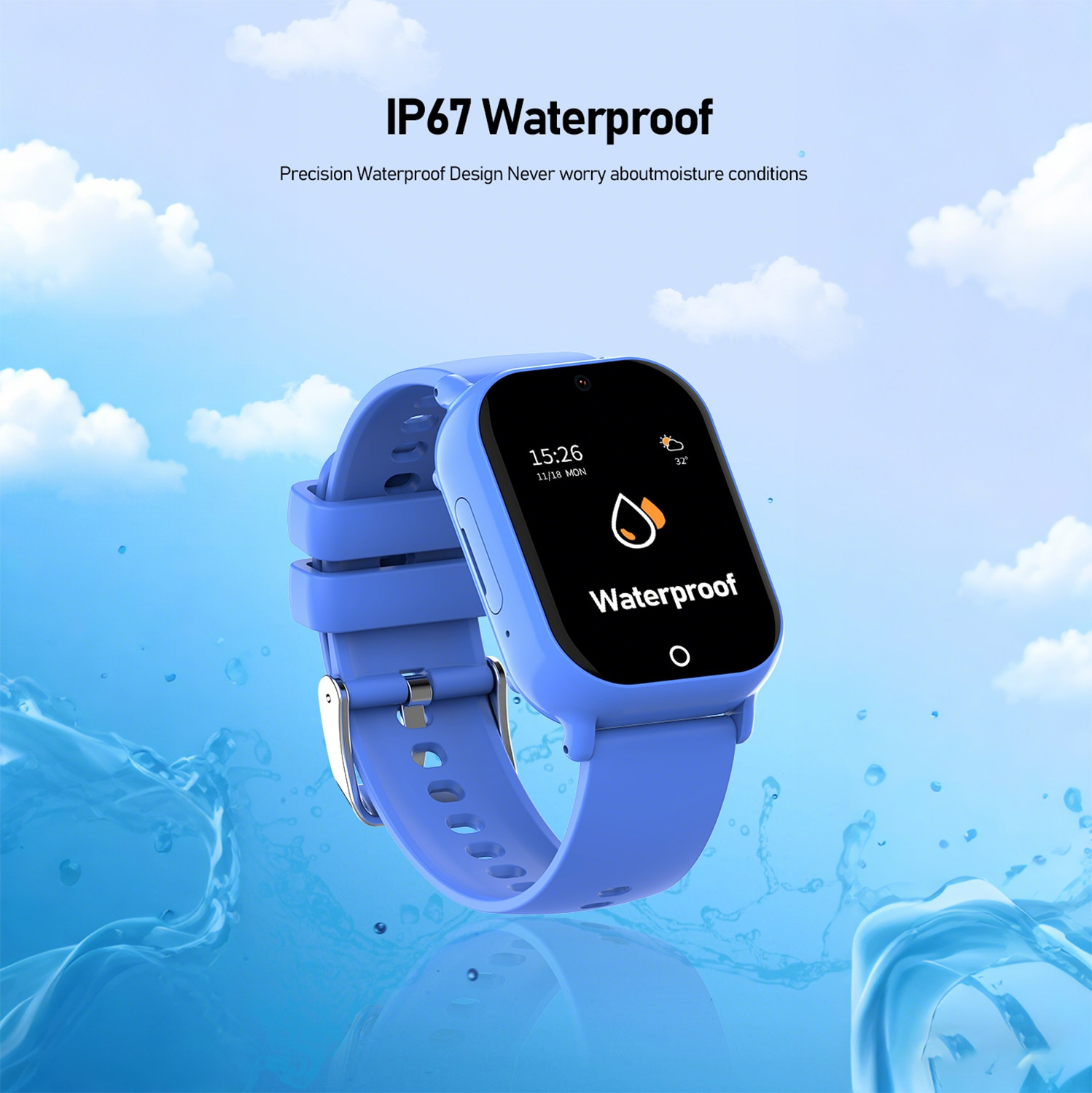 Waterproof Student Smart Watch with Camera VM05 SOS Call Digital Child Smartwatch Touch Wristwatch Kids Smart Watch With Gps